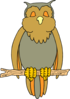 Perched Cartoon Owl Clip Art